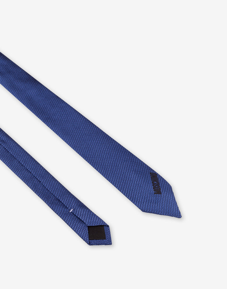 Jacquard silk tie Savoy blue Moschino 1