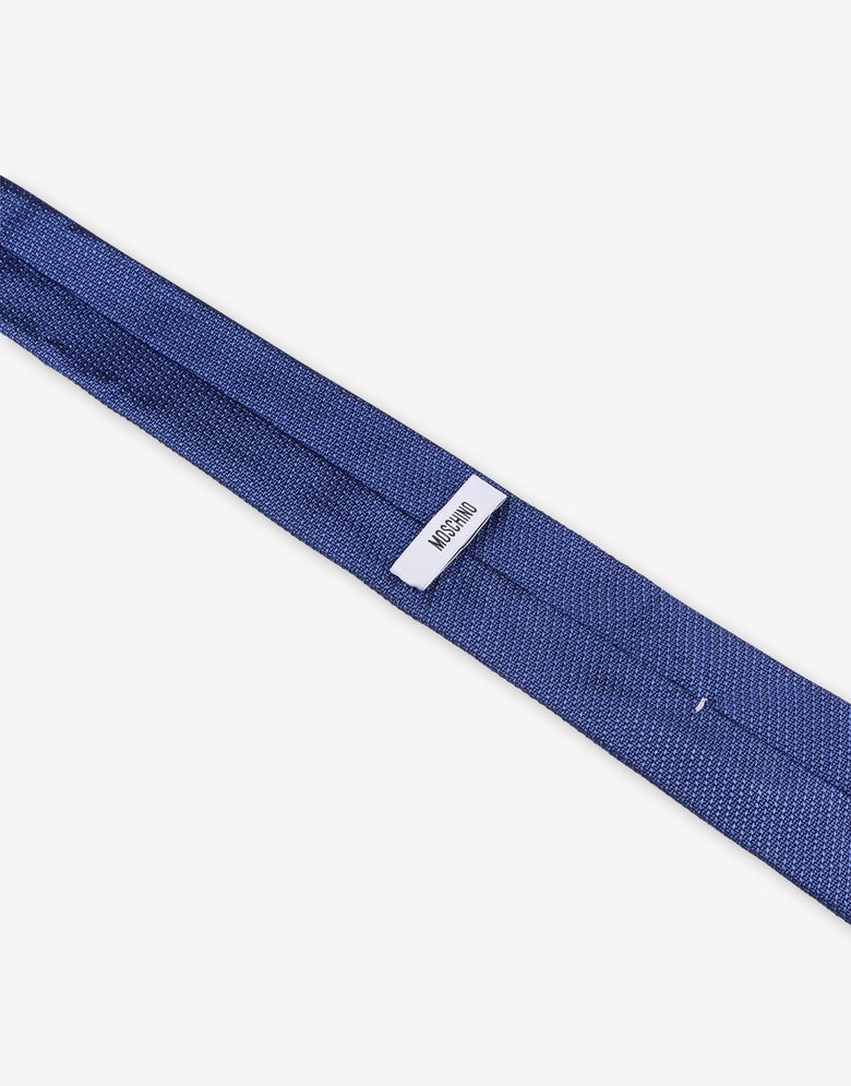 Jacquard silk tie Savoy blue Moschino 2