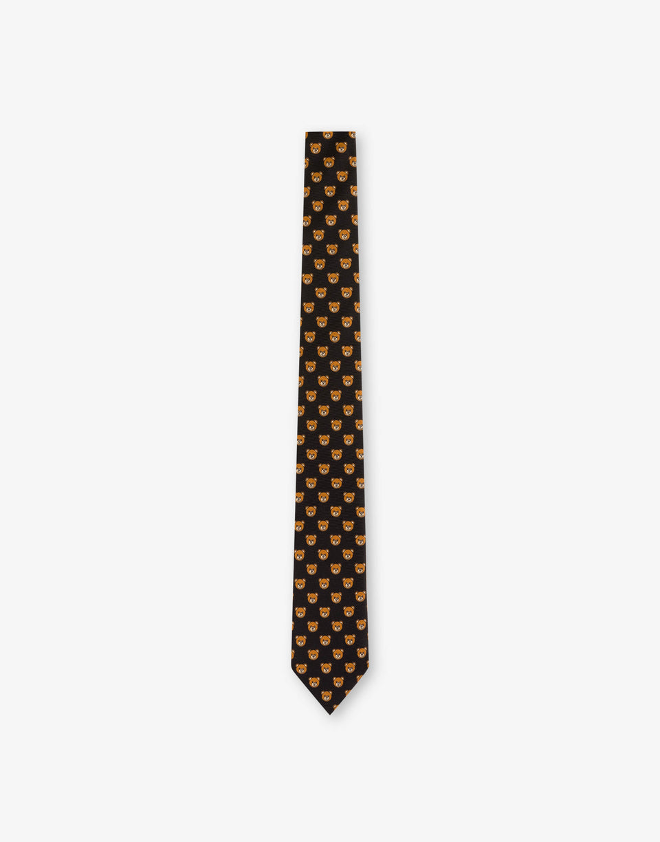 Corbata Allover Teddy Bear Negro Moschino 0