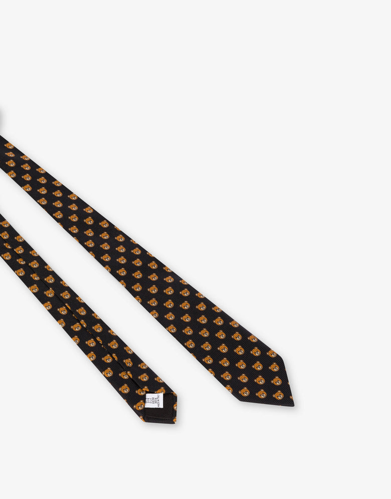 Corbata Allover Teddy Bear Negro Moschino 1