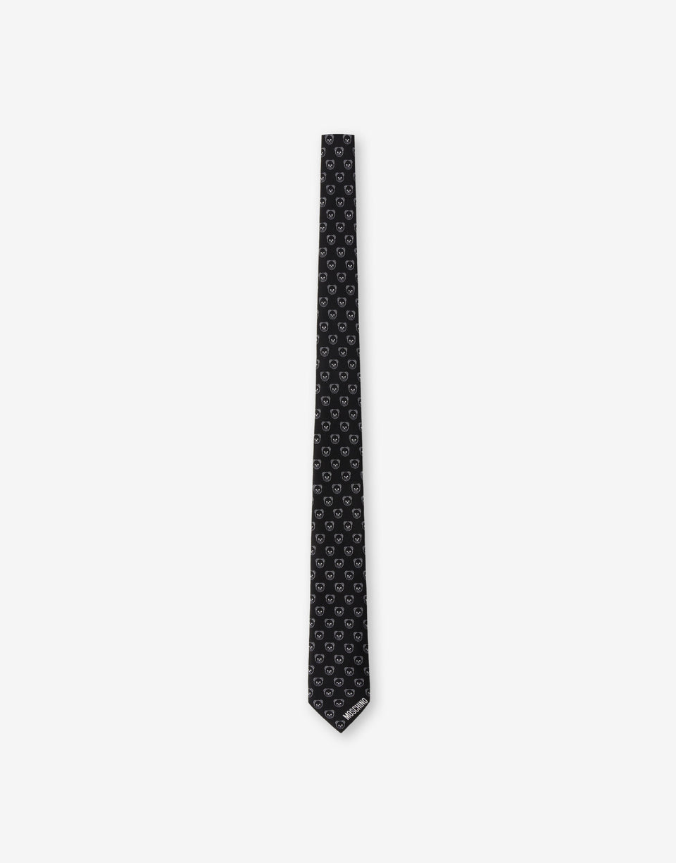 Allover Teddy Bear Tie Black Moschino 0