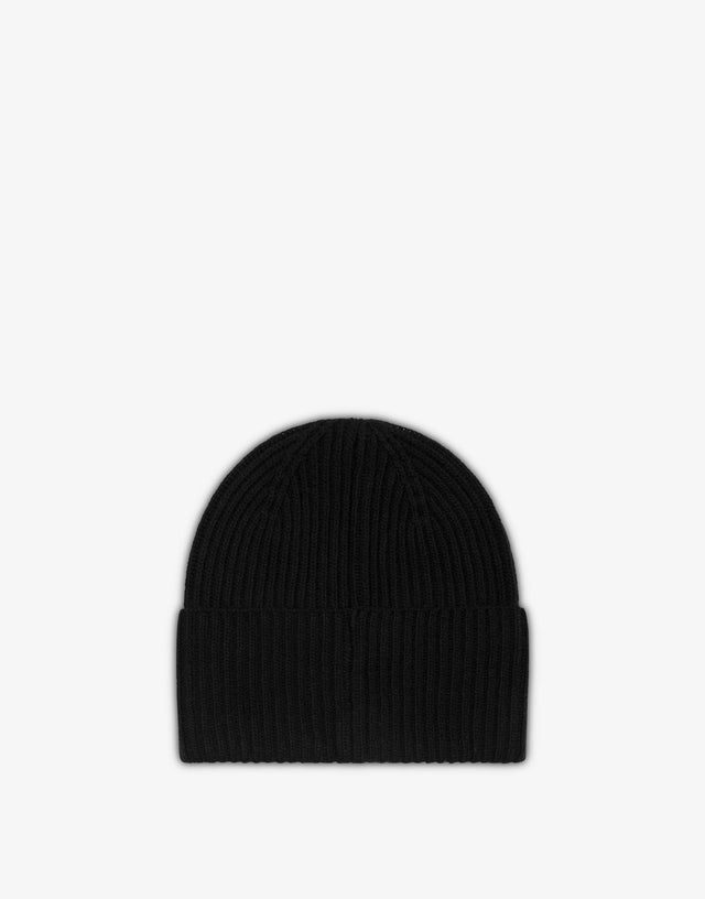 Gorro de punto con logo Negro Moschino 1