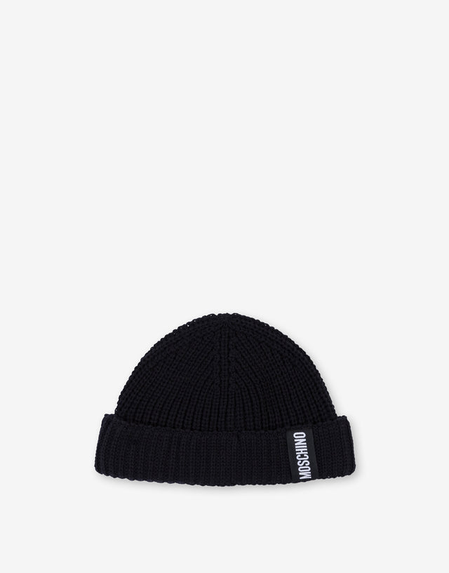 Cotton knit hat Black Moschino 0