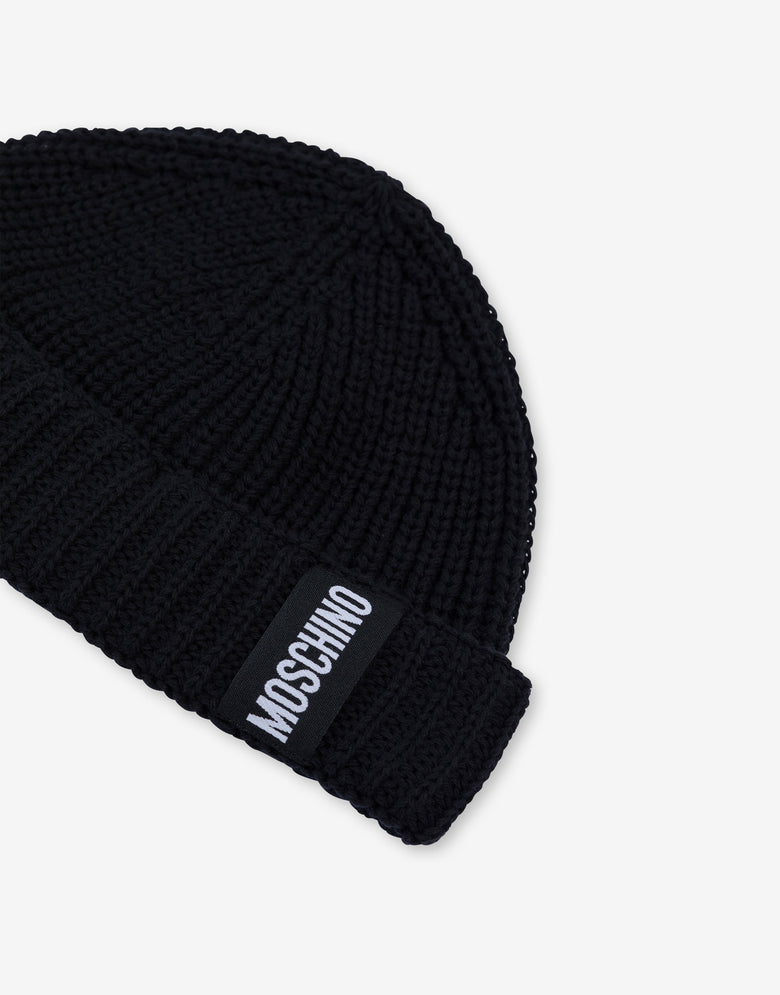 Cotton knit hat Black Moschino 2