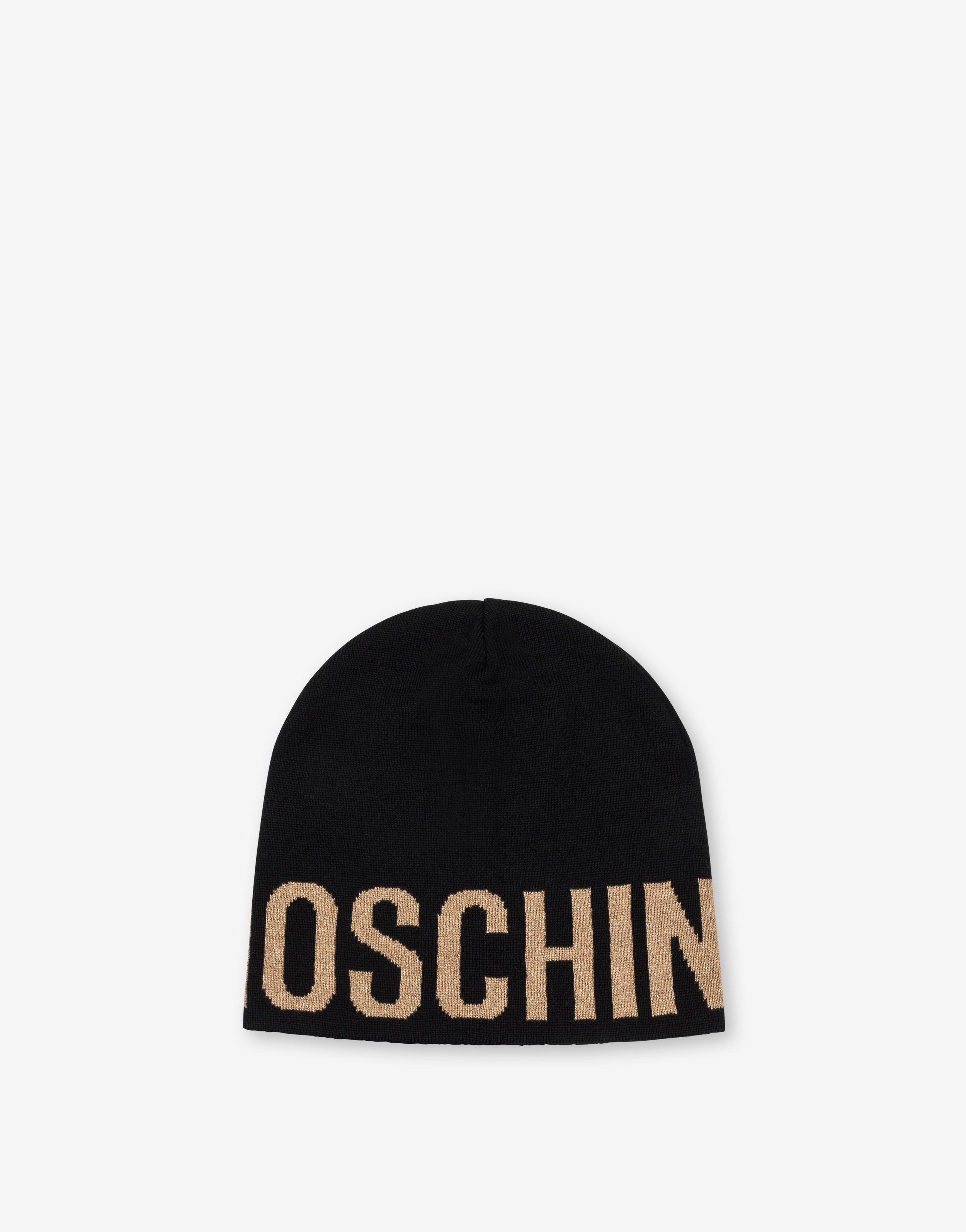 Gold Lettering Logo knit hat | Moschino