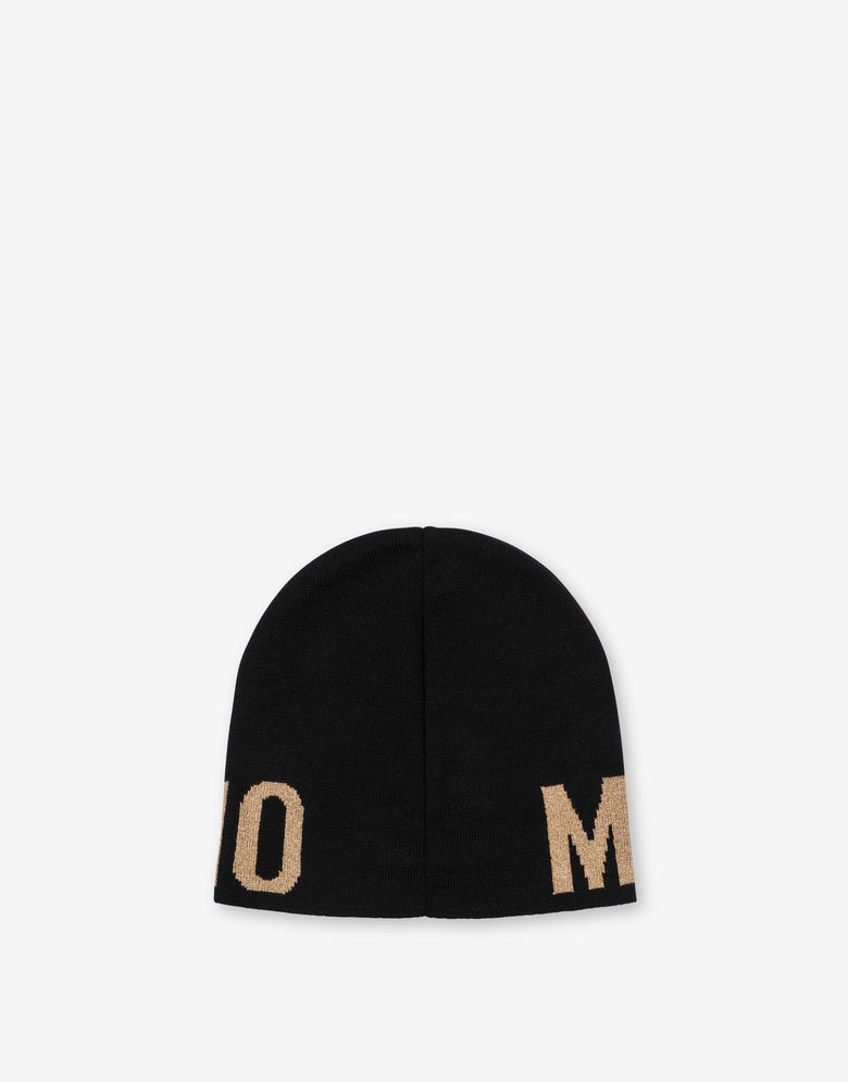 Gorro de punto Lettering Logo Negro Moschino 1