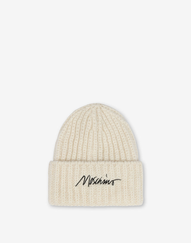 Gorro con logotipo, de mezcla de alpaca Blanco Moschino 0
