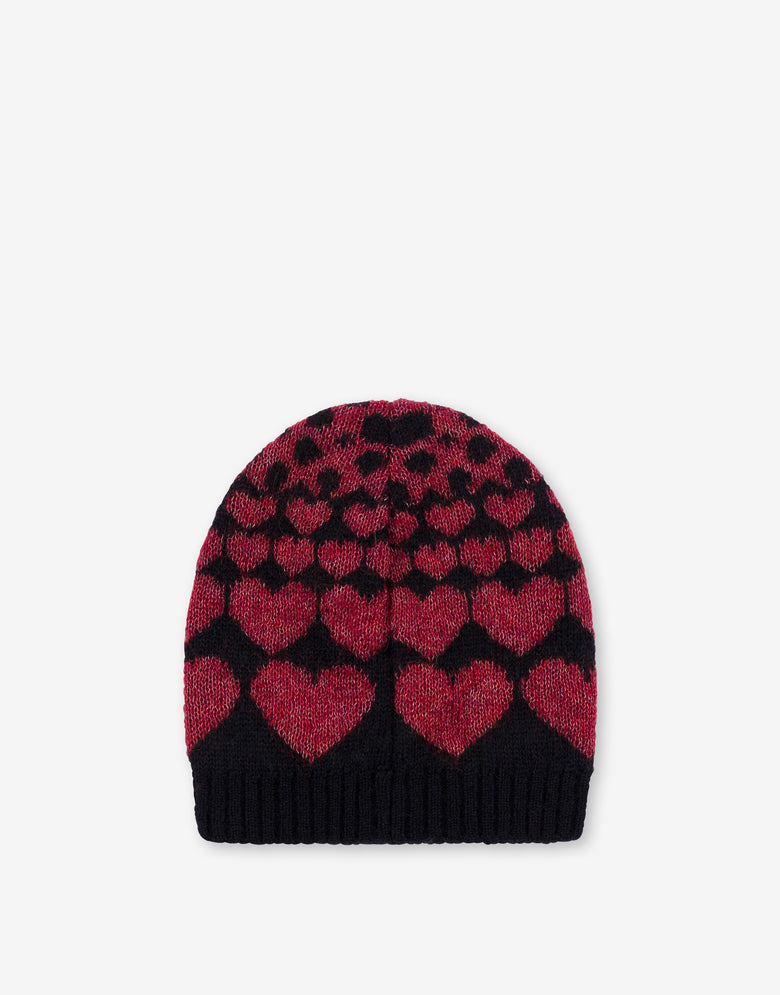 Inlaid mohair blend hat Black Moschino 1