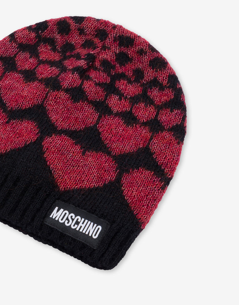 Inlaid mohair blend hat Black Moschino 2