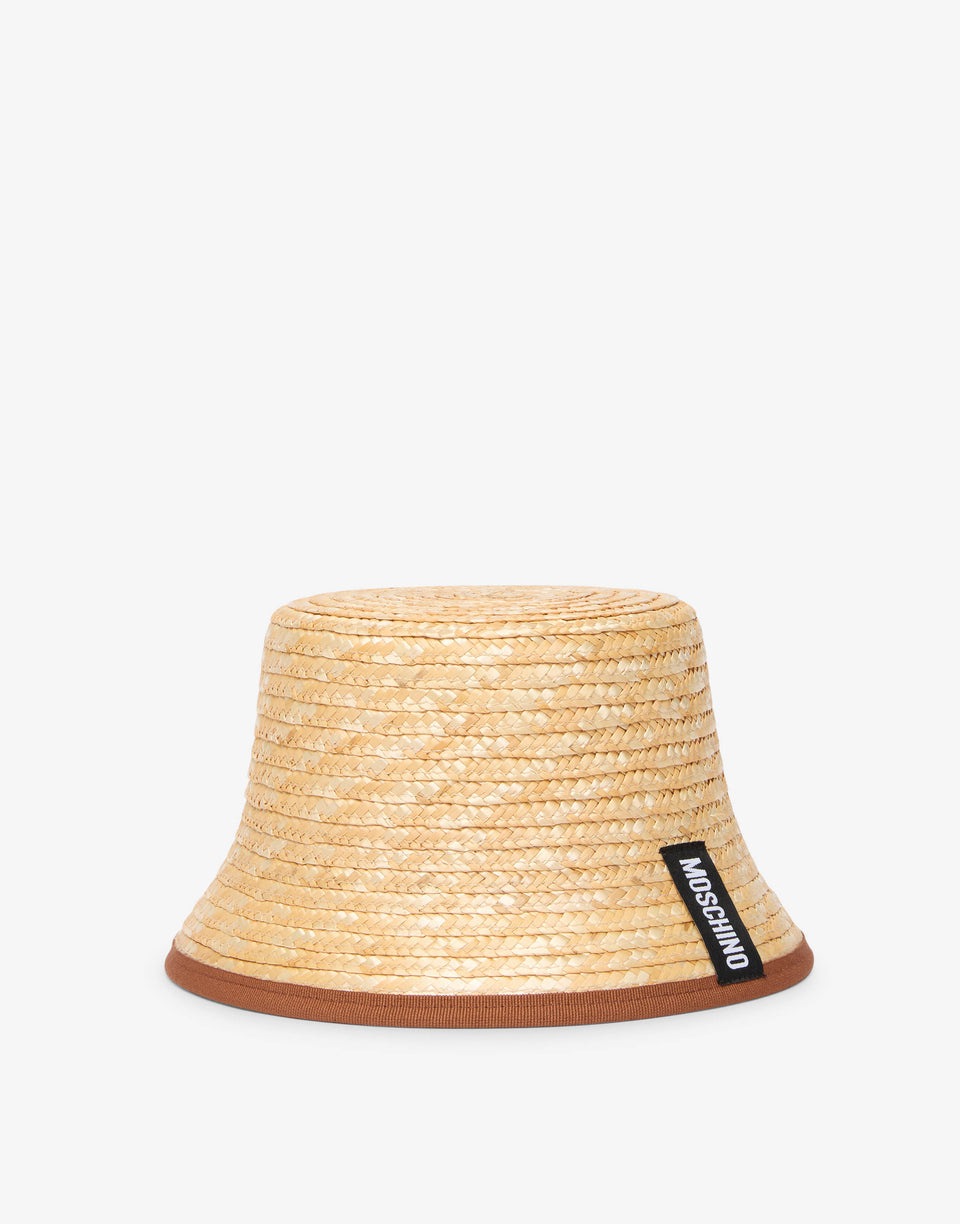 Sombrero de paja tipo bucket Beige Moschino 0