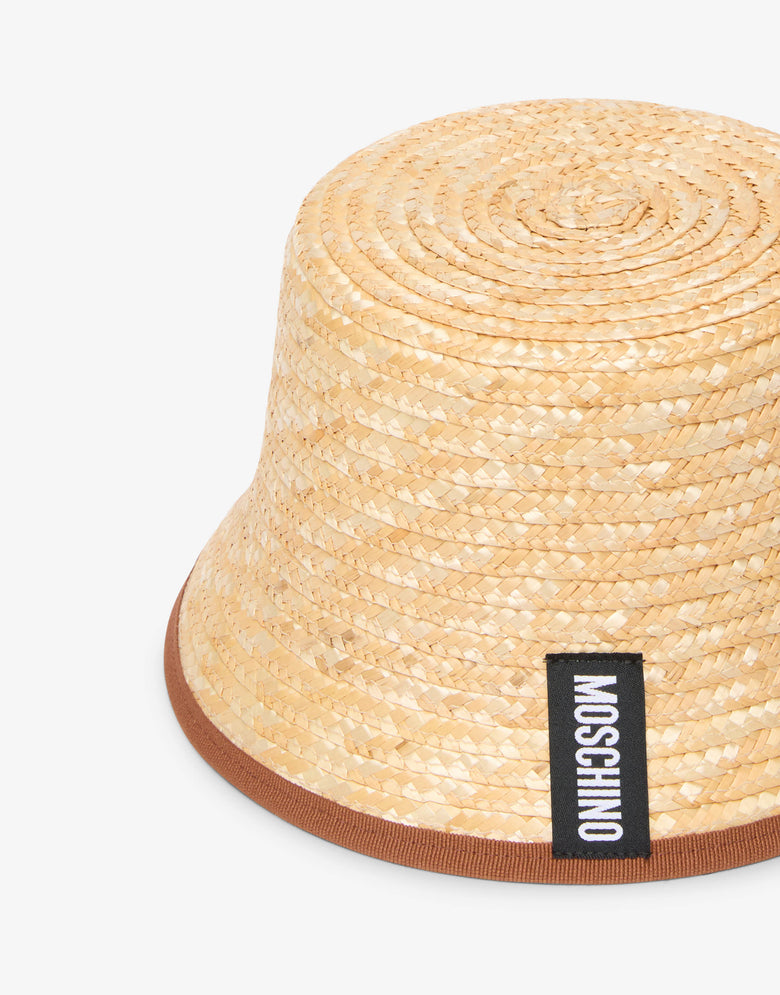 Sombrero de paja tipo bucket Beige Moschino 2