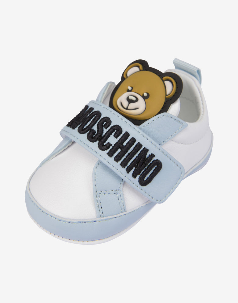 Teddy Patch纳帕革运动鞋 白色 Moschino 3