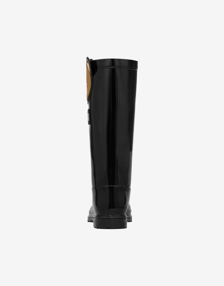 泰迪熊贴饰雨靴 黑色 Moschino 2
