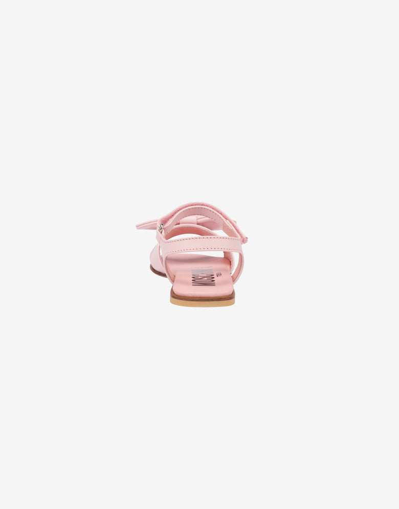 蝴蝶结小牛皮平底凉鞋 糖果粉色 Moschino 2