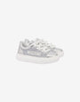 Sneakers with glitter and logo