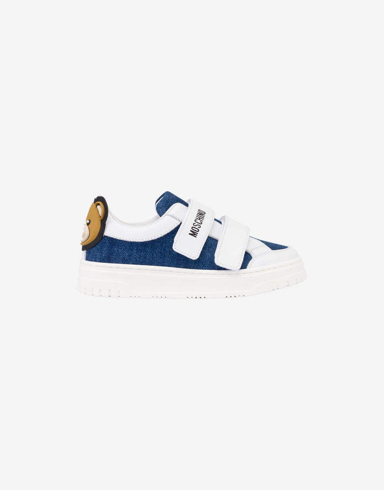 Denim Teddy Bear sneakers Blue Denim Moschino 1