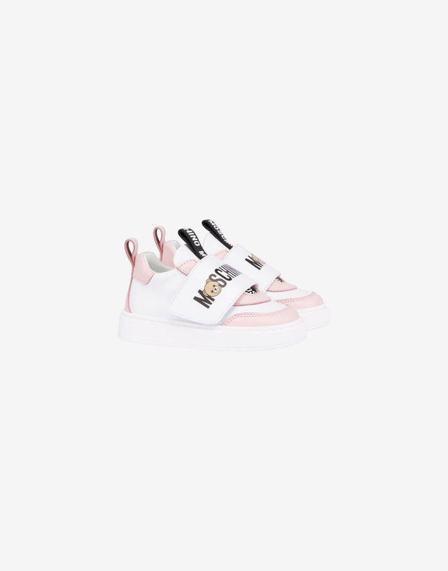 印花小牛皮运动鞋 白色 Moschino 0