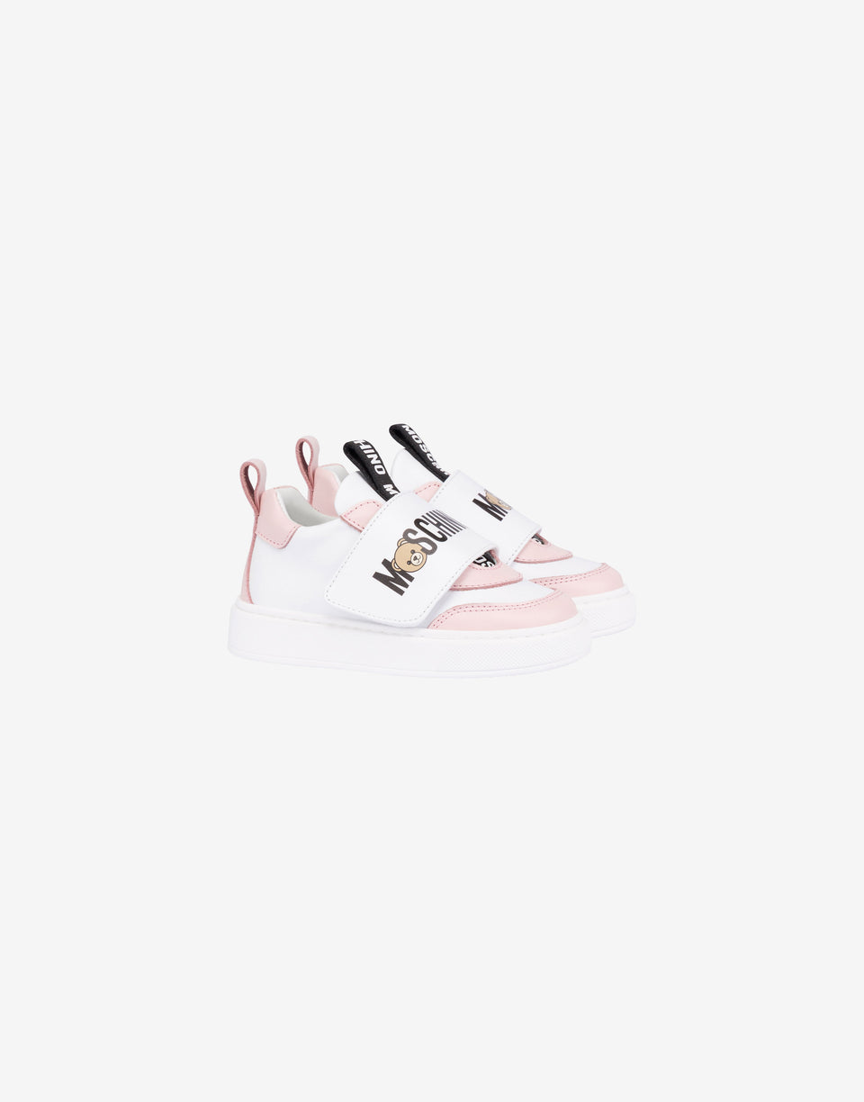 Zapatillas de piel de becerro estampada Blanco Moschino 0