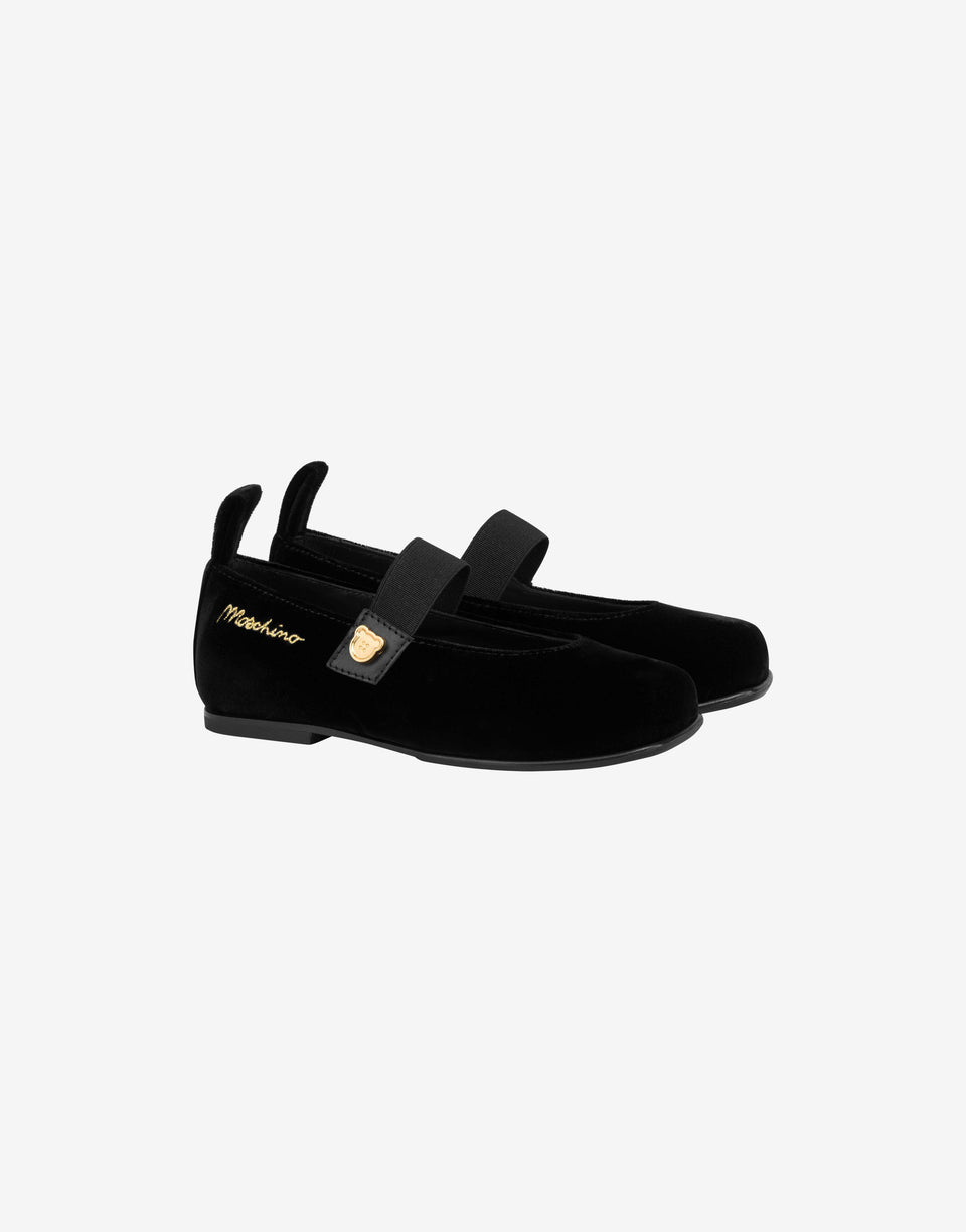 Bailarinas Mary Jane de terciopelo Negro Moschino 0