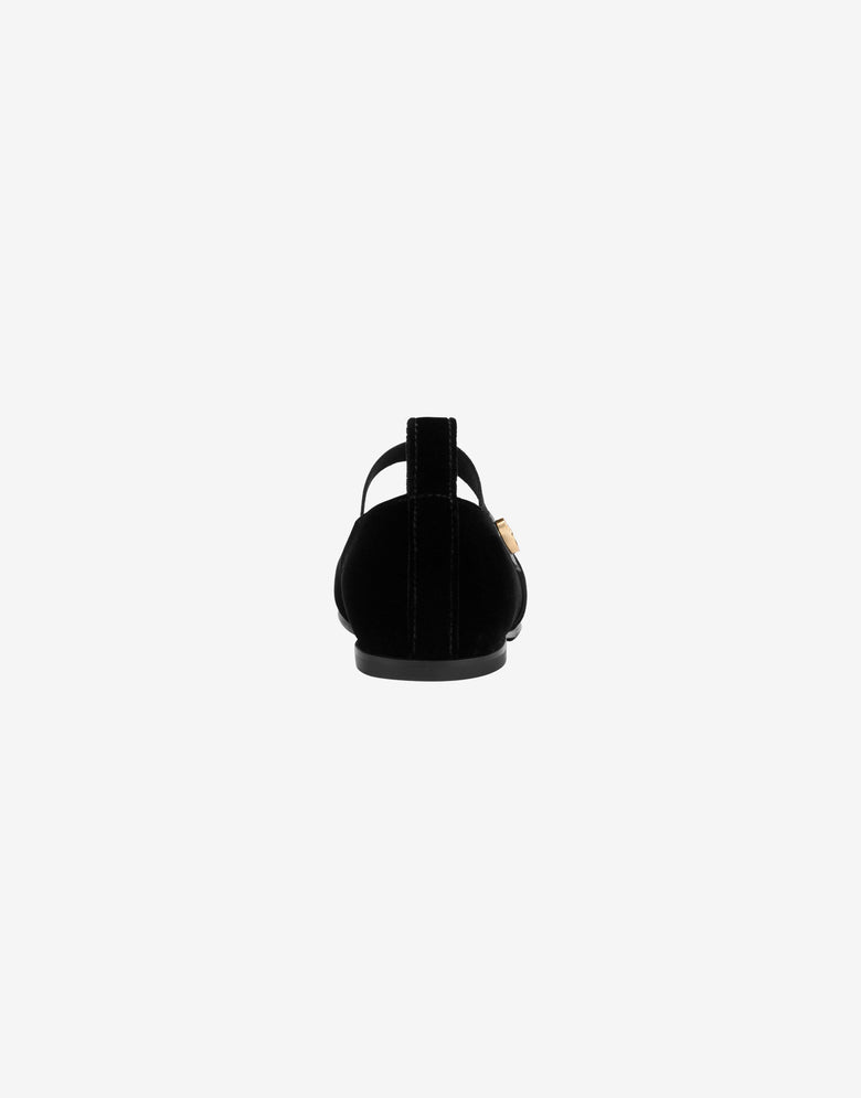 Bailarinas Mary Jane de terciopelo Negro Moschino 2