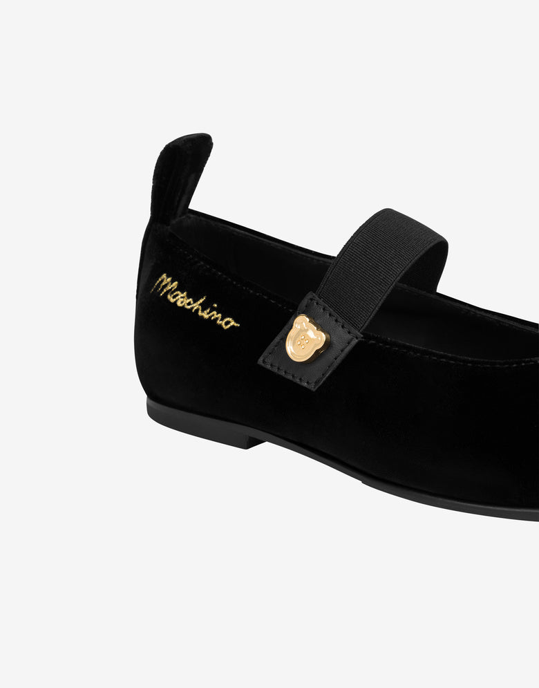 Bailarinas Mary Jane de terciopelo Negro Moschino 3