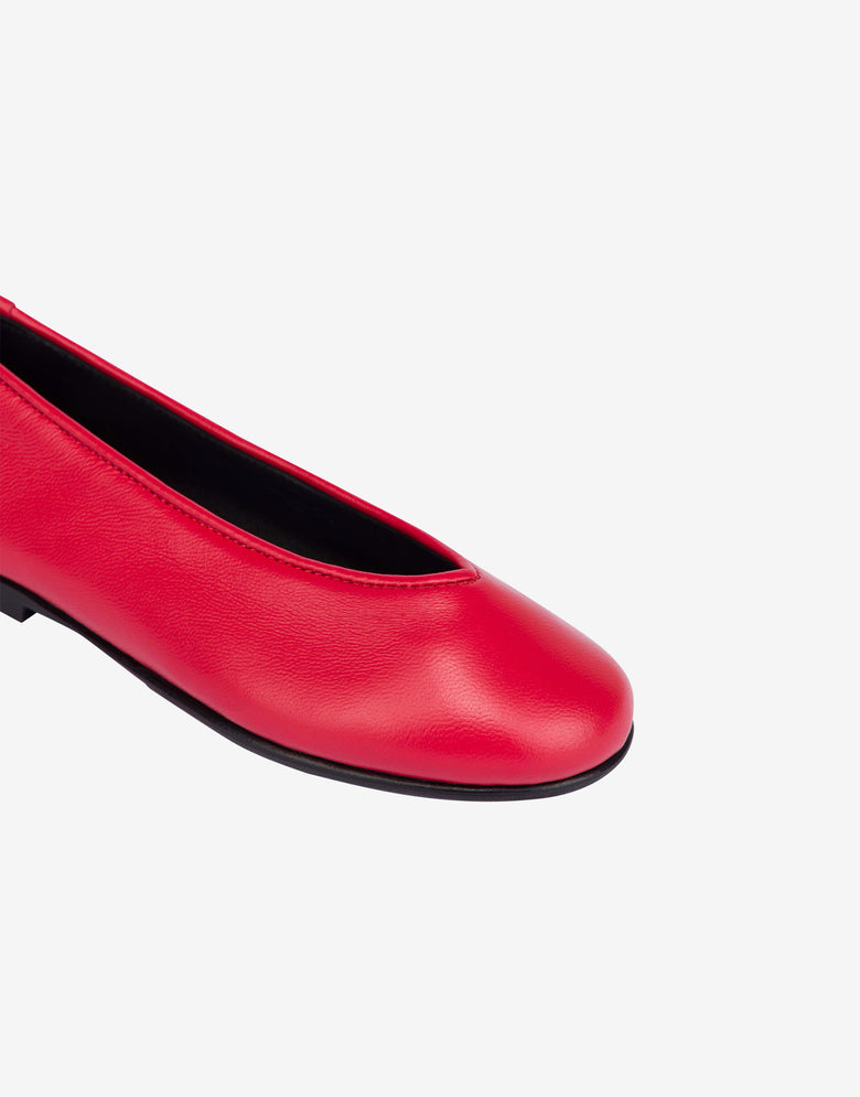 Goatskin ballet flats Red Moschino 3