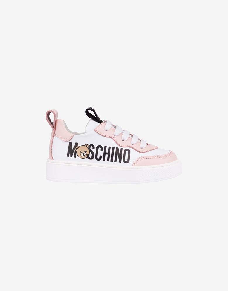 印花小牛皮运动鞋 白色 Moschino 1