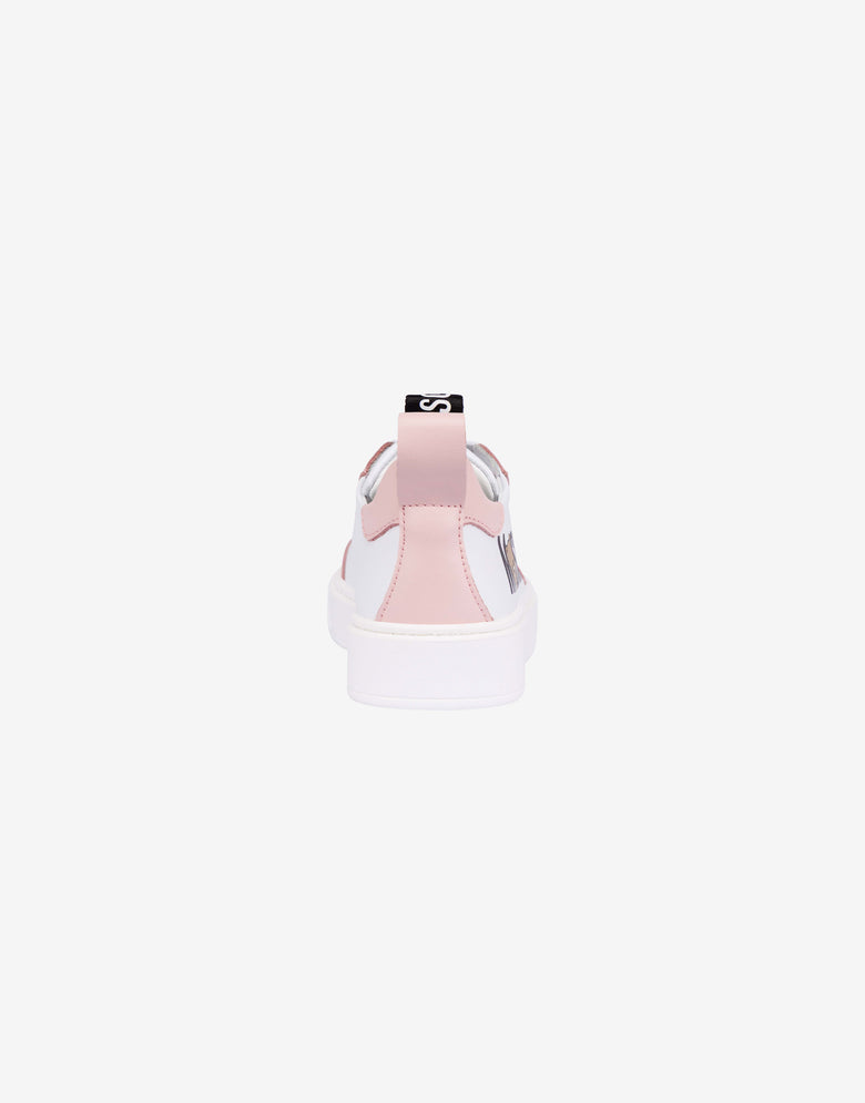 印花小牛皮运动鞋 白色 Moschino 2