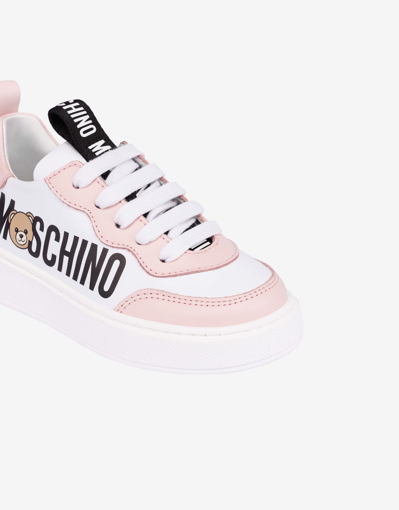 印花小牛皮运动鞋 白色 Moschino 3