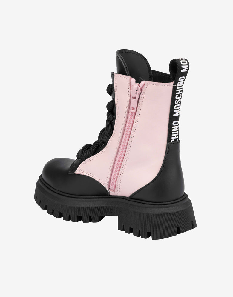 小牛皮战斗靴 黑色 Moschino 3