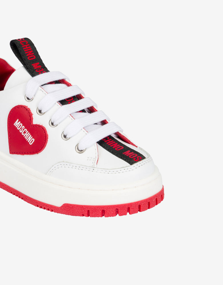 Zapatillas deportivas de piel de becerro  Blanco Moschino 3