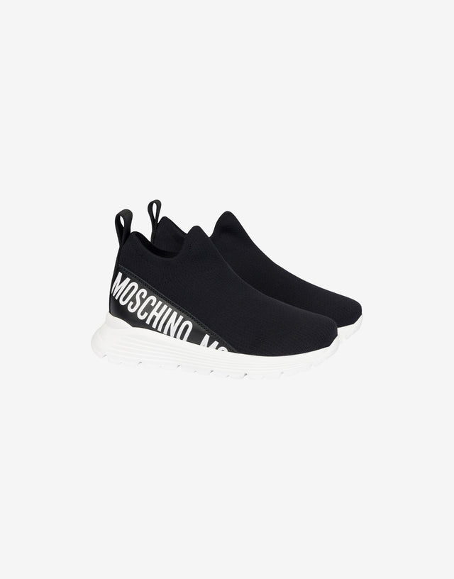 Sock sneakers with a large logo Black Moschino 0