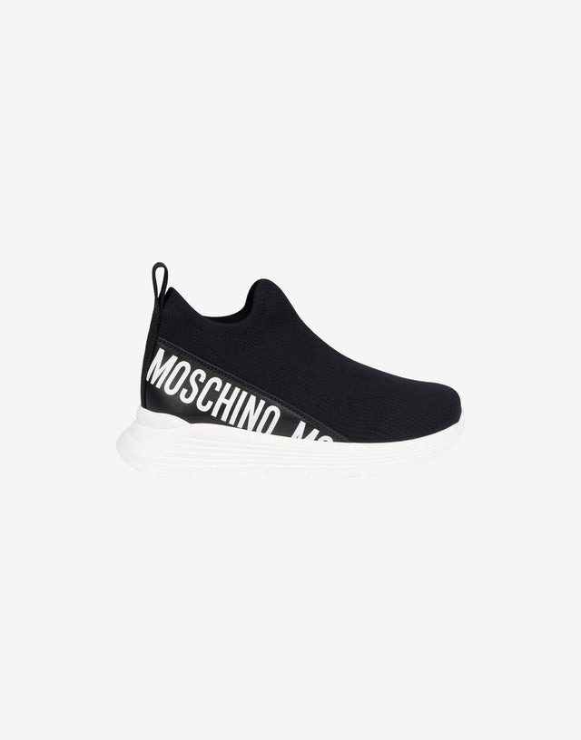 Sock sneakers with a large logo Black Moschino 1