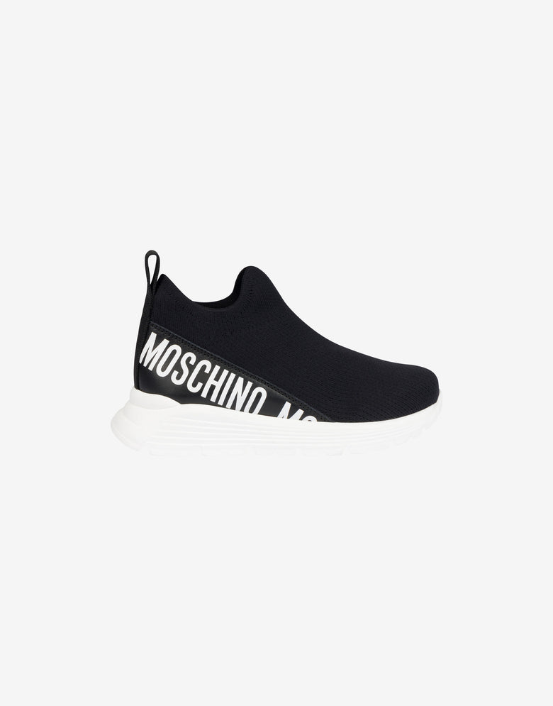 Zapatillas tipo calcetín con logotipo gigante Negro Moschino 1