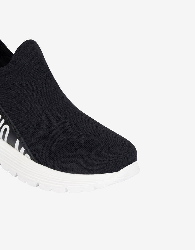 Zapatillas tipo calcetín con logotipo gigante Negro Moschino 3
