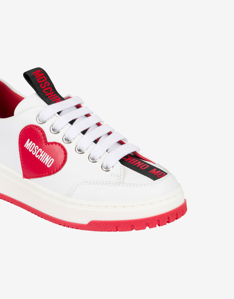 Zapatillas deportivas de piel de becerro  Blanco Moschino 3