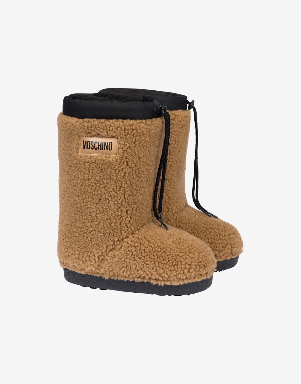 Botas de nieve de tejido suave Beige Moschino 0