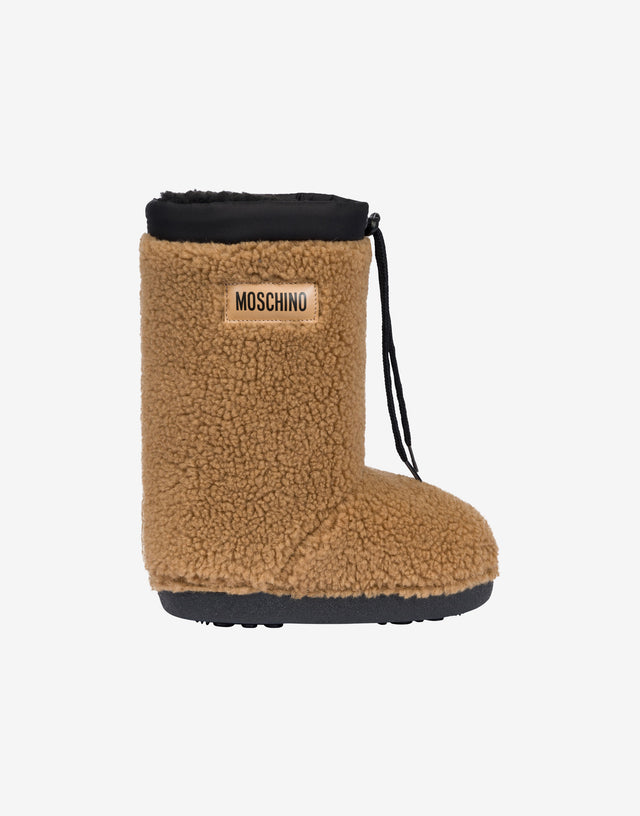 Botas de nieve de tejido suave Beige Moschino 1