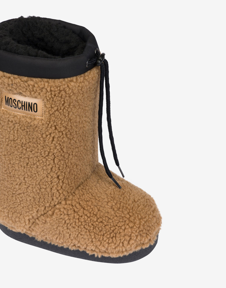 Botas de nieve de tejido suave Beige Moschino 3