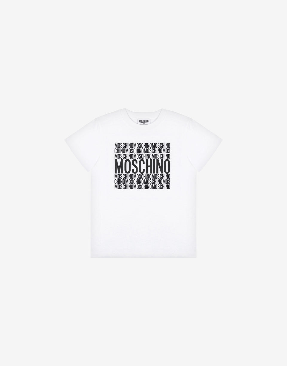 Jersey T-shirt Logo Print White Moschino 0
