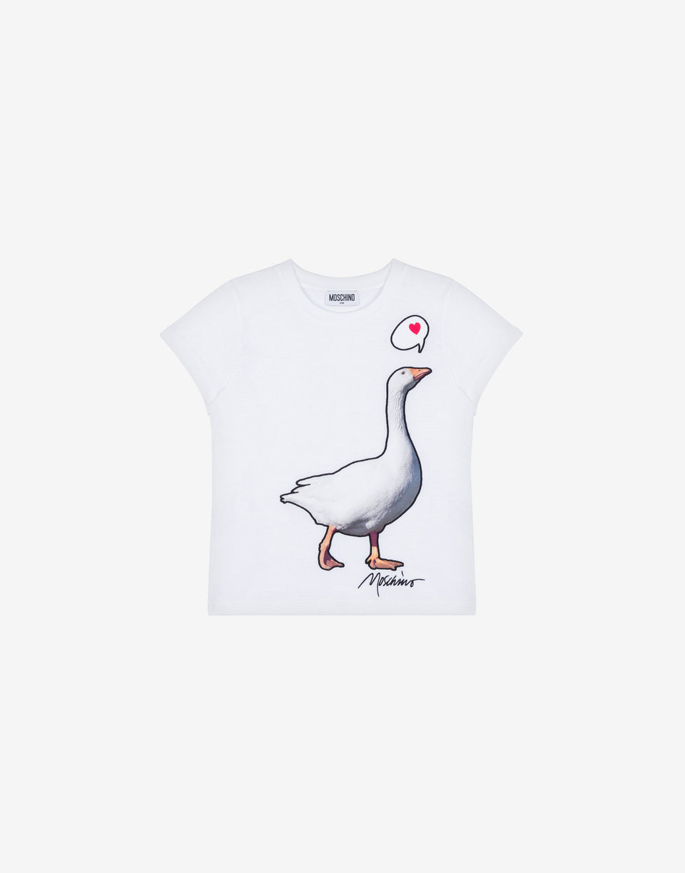 鹅绒T恤  白色 Moschino 0