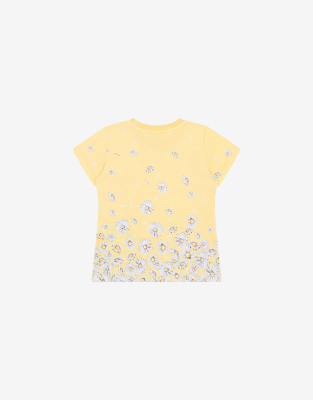 Cotton interlock T-shirt Daisies Yellow Moschino 1