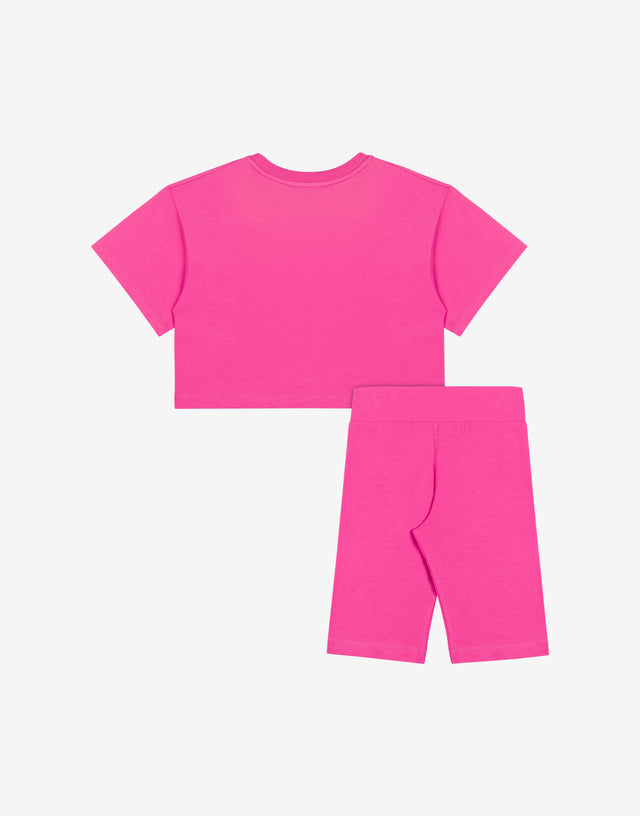 Conjunto de camiseta y leggings Teddy Bear Fuchsia Moschino 1