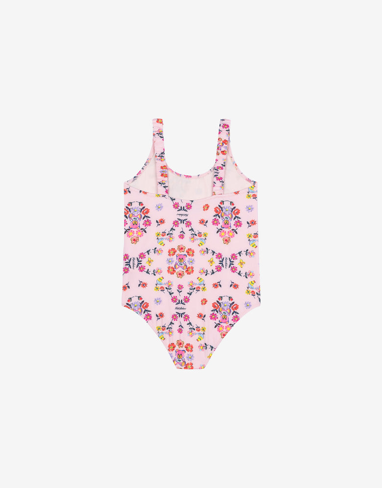 Lycra one-piece swimsuit Allover Flowers Confetti pink Moschino 1