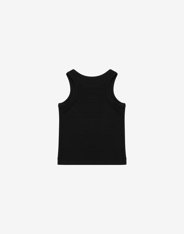 Ribbed tank top Logo Signature Black Moschino 1