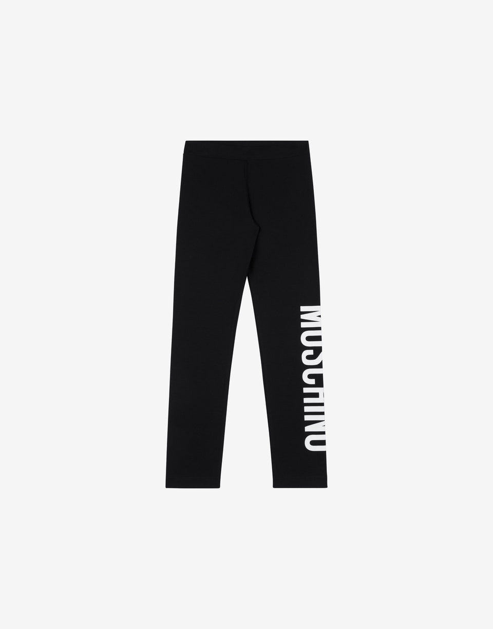 Leggings de punto con logotipo Negro Moschino 0