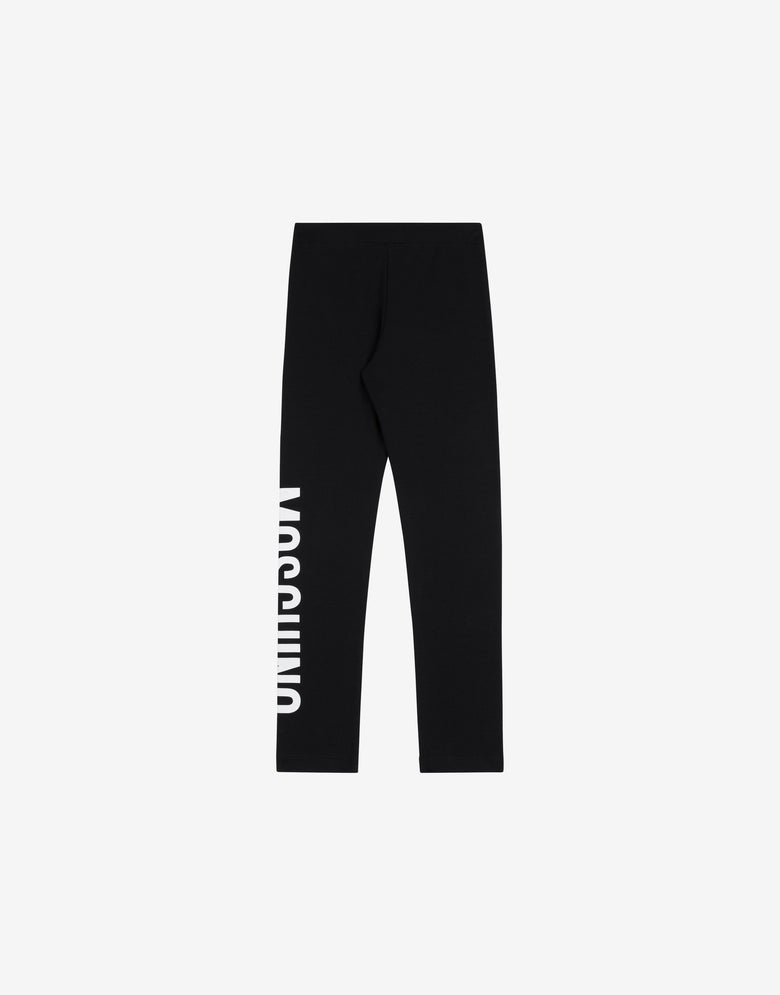 Leggings de punto con logotipo Negro Moschino 1