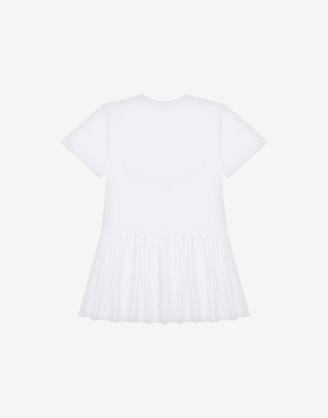 Cotton interlock dress Teddy Bear White Moschino 1