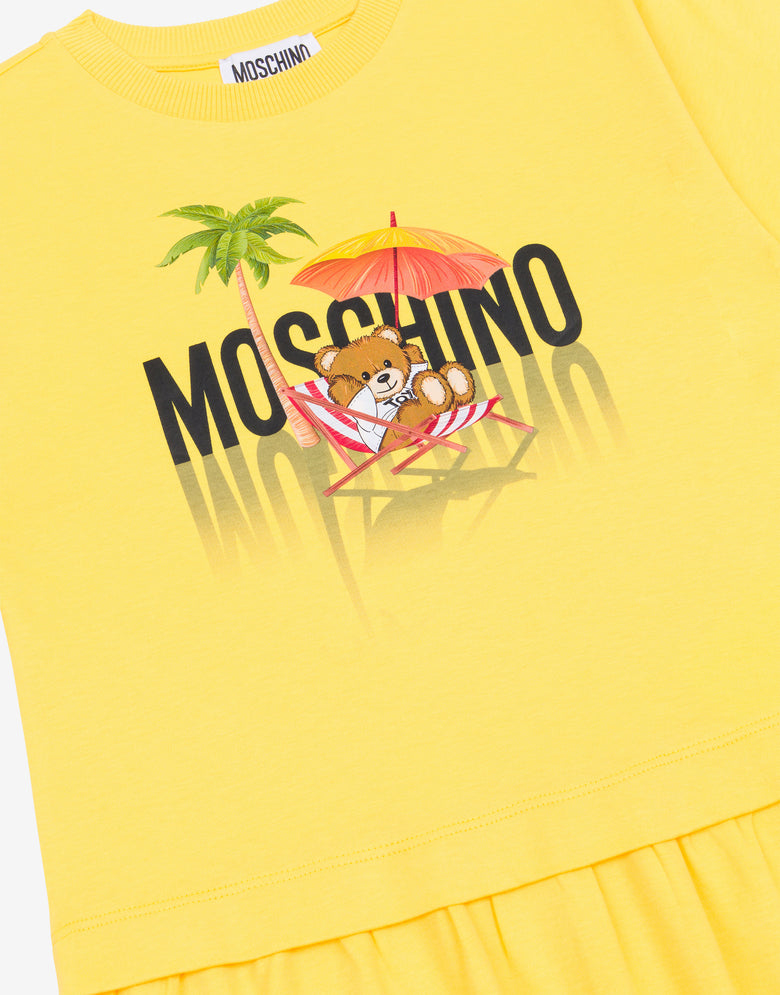 Vestido Teddy Bear de algodón interlock Amarillo Moschino 2