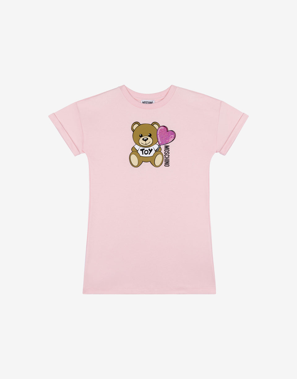Jersey dress Teddy Bear Confetti pink Moschino 0